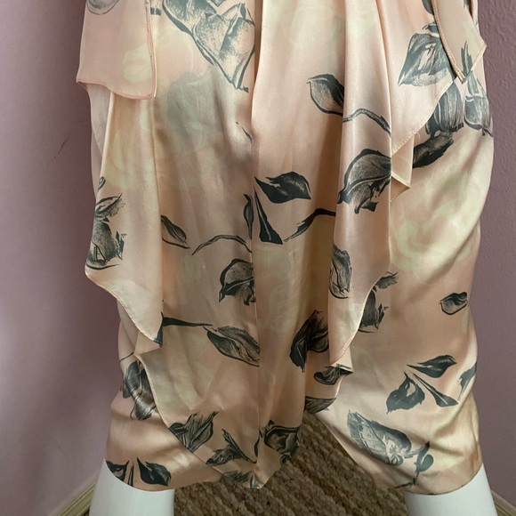 Vintage Silk DRESS Backless Dolman Sleeve SZ 4 Train Structured Shoulders Pink - Picture 12 of 13